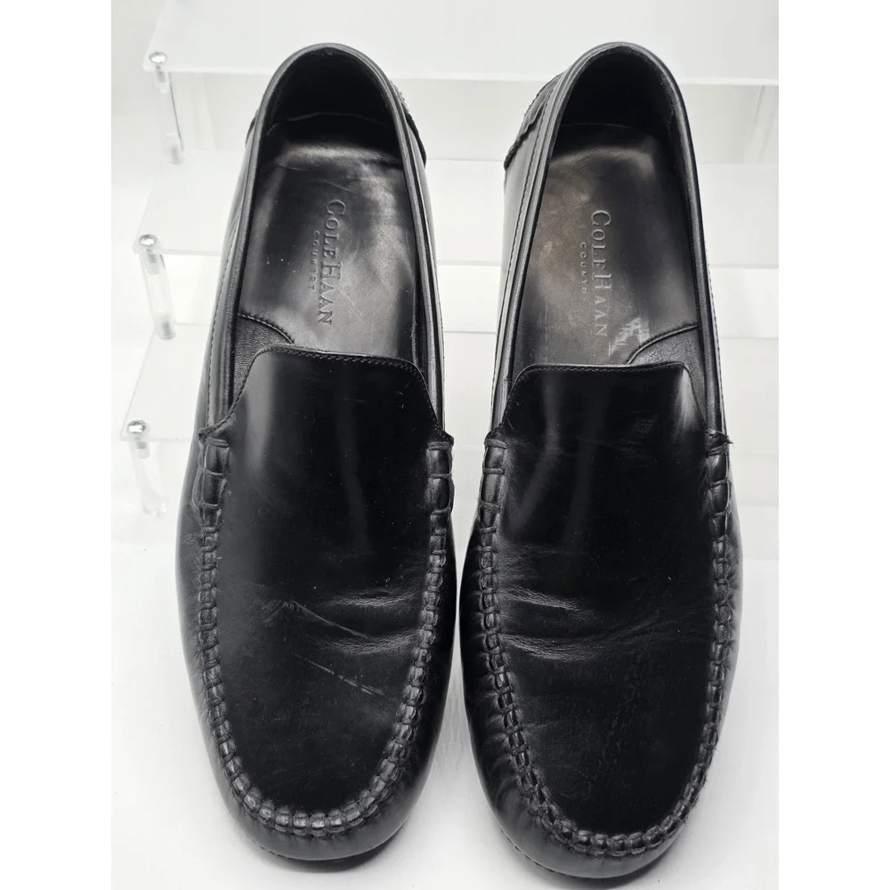 Cole Haan Driving Loafers Shoes Mens Size 11D Black Moc Toe Penny Slip On C00804